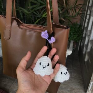 Handmade Crochet Ghost Bag Charm