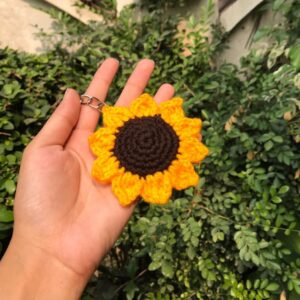 Handmade Crochet Sunflower Keychain (2) - Artoza Crafts | Where Craft Becomes Style