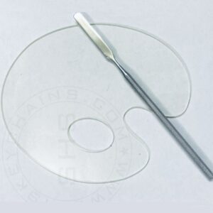 Clear Acrylic Oval Makeup Mixing Palette with Stainless Steel Spatula – Professional Artist Style