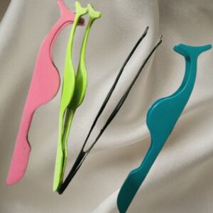 Professional Stainless Steel False Eyelash Applicator Tweezers – Precision Lash Tool