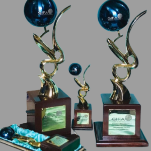 Signature Metal & Rosewood Corporate Award – Custom Institutional Trophy (Portfolio Showcase)