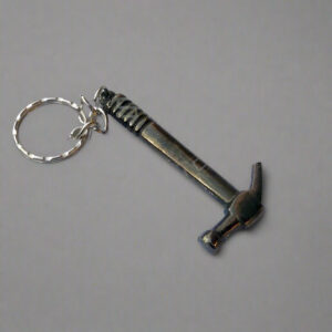 Antique Finish Metal Hammer Keychain – Zinc Alloy Craftsman Charm