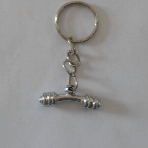 Miniature Dumbbell Keychain – Silver Zinc Alloy Fitness Edition