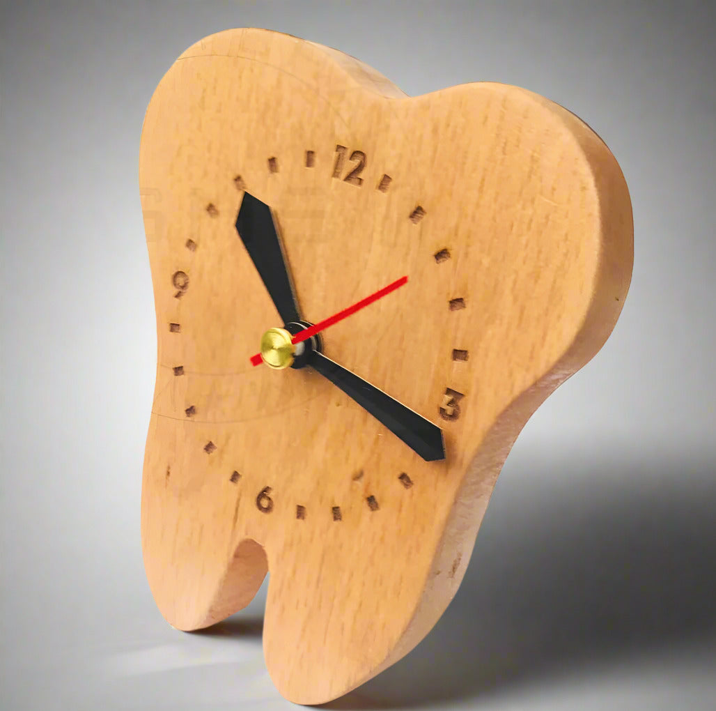 Tooth-Shaped-Wooden-desktop-Clock - Artoza Crafts | Where Craft Becomes Style