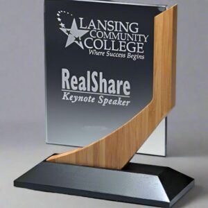 Premium Wood, Metal & Glass Award – Custom Conference & Keynote Speaker Recognition Trophy