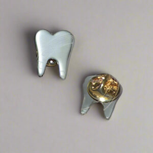Flat Tooth Lapel Pin – Sand Blasted Stainless Steel Dental Badge