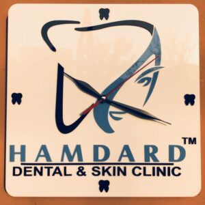 Custom Dental Clinic Wall Clock – Square Acrylic Logo Clock (14 Inch)