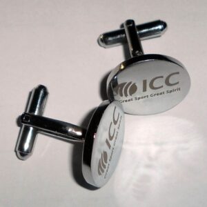 Customized Name or Logo Round Stainless Steel Cufflinks – Personalized Engraved Cufflinks