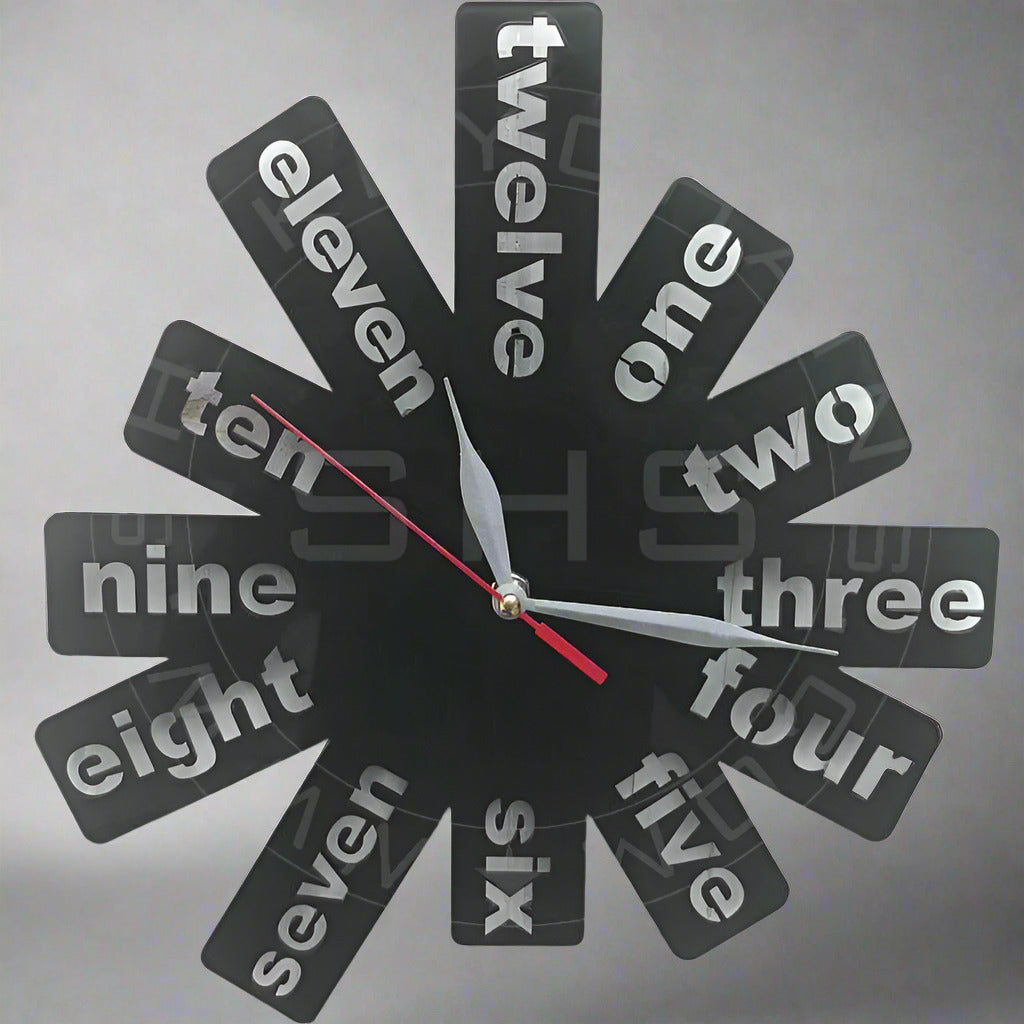 English Word Style Acrylic Wall Clock - Artoza Crafts | Where Craft Becomes Style