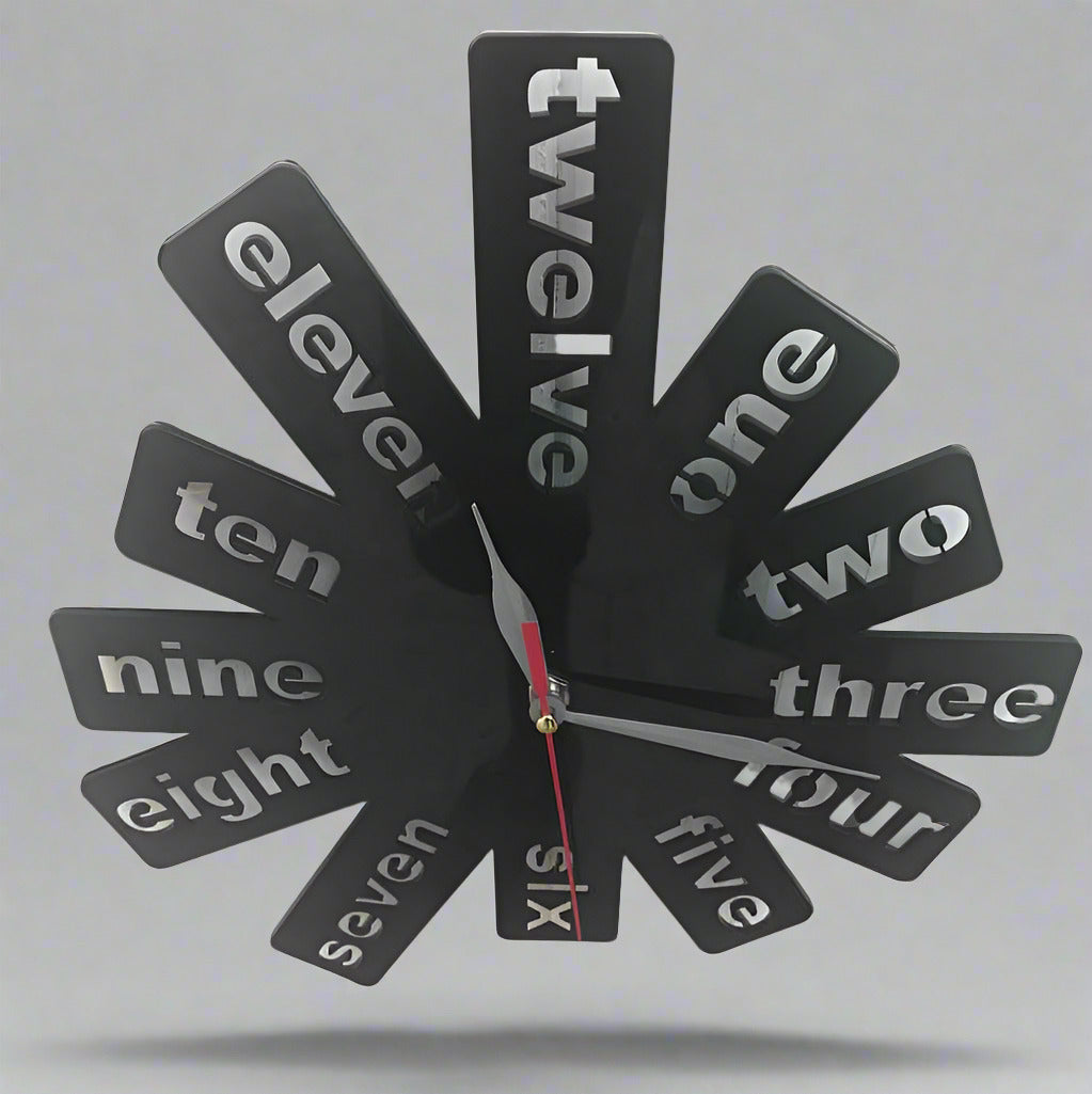 English Word Style Acrylic Wall Clock2 - Artoza Crafts | Where Craft Becomes Style