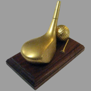 Custom Golf Club Trophy – Metal Golf Stick & Ball Sports Award