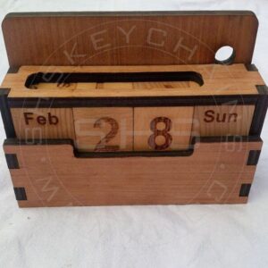 Large Wooden Perpetual Desk Calendar – Month, Day & Date Display (Customizable)