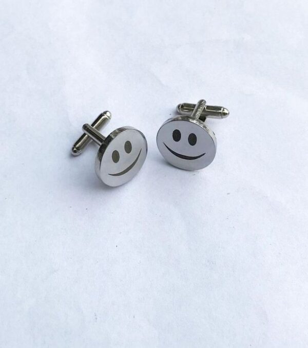Smiley Face Round Cufflinks1 - Artoza Crafts | Where Craft Becomes Style