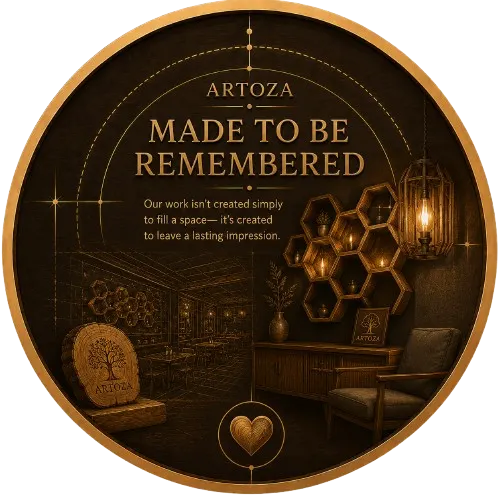 Made to Be Remembered medallion symbolizing handcrafted interiors and décor created to leave a lasting impression.